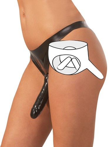 Latex slip strap dildo gr - latex,