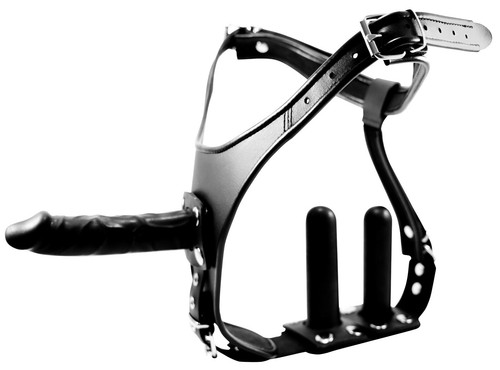 Bdsm leder slip triple - bdsm,